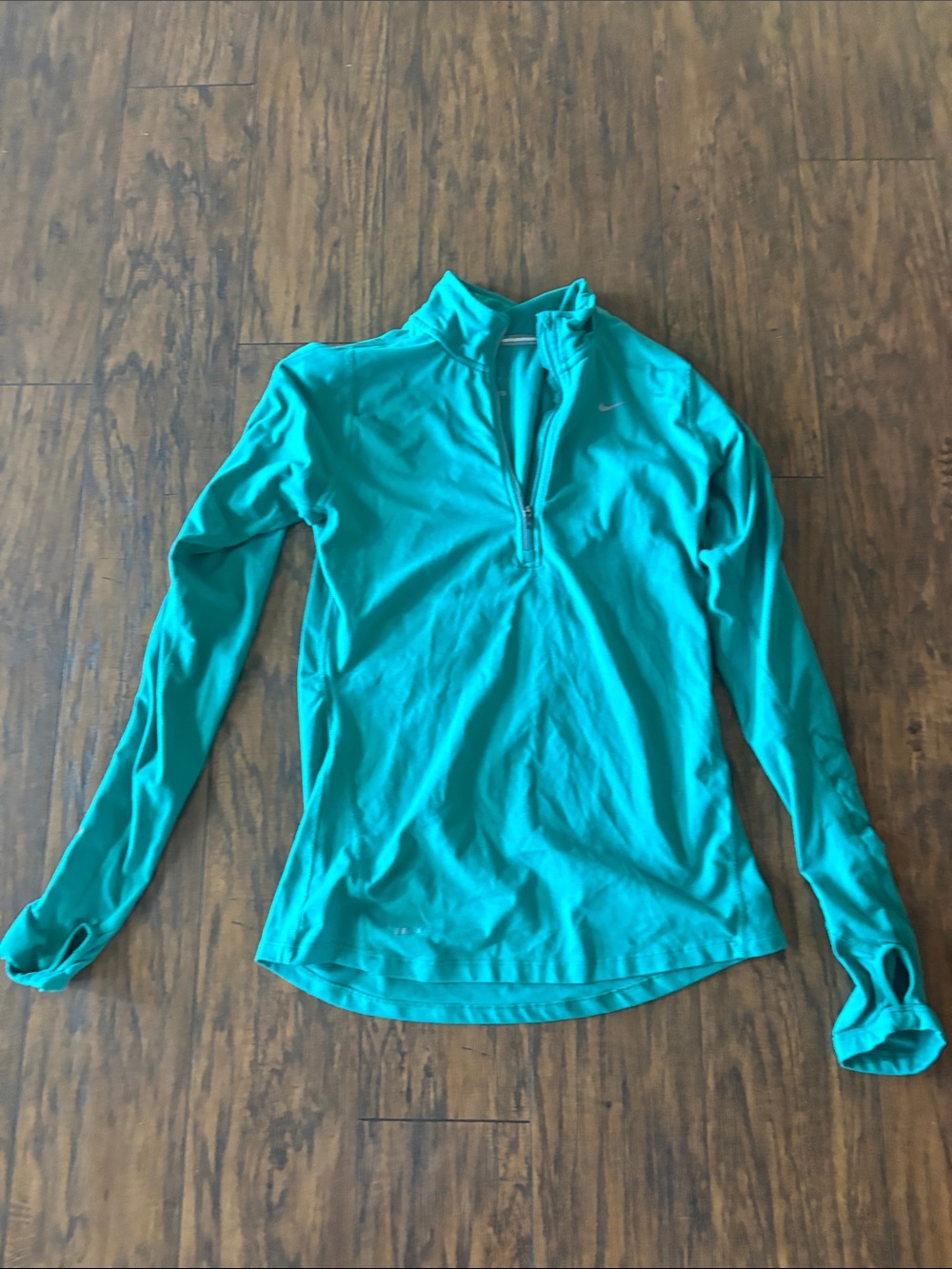 Nike Women's Teal Long-Sleeve Quarter-Zip Pullover